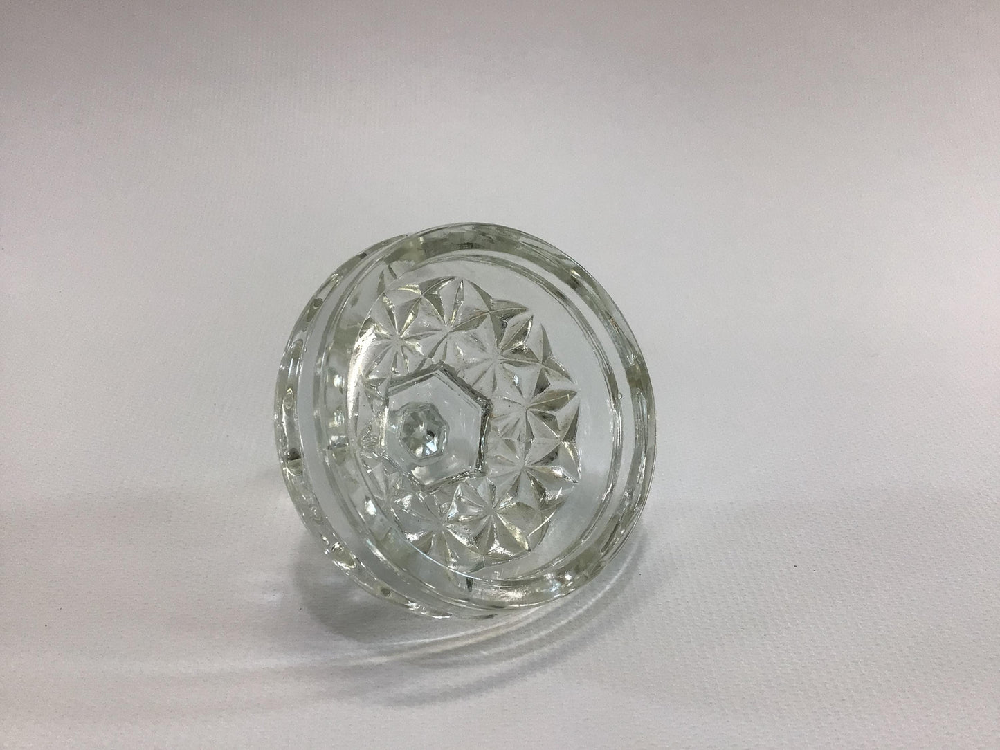 Condiment Jar Lid 2" Clear Pressed Glass Vintage Replacement Part