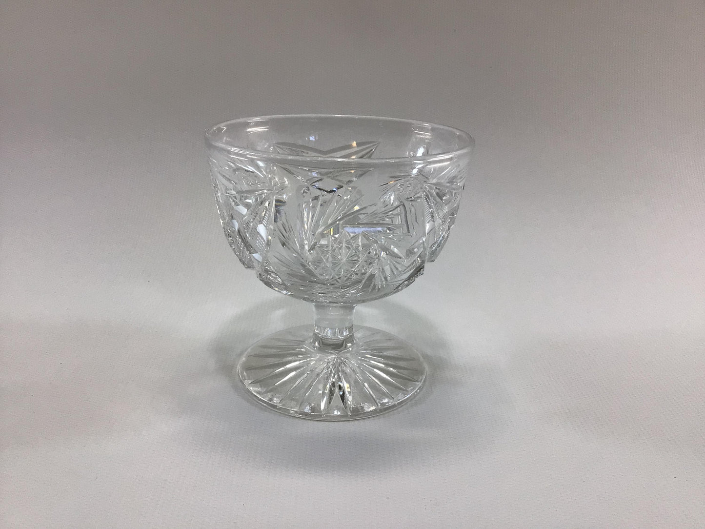 Pinwheel Fruit Dessert Cup Antique Cut Clear Crystal Replacement Stemware Piece