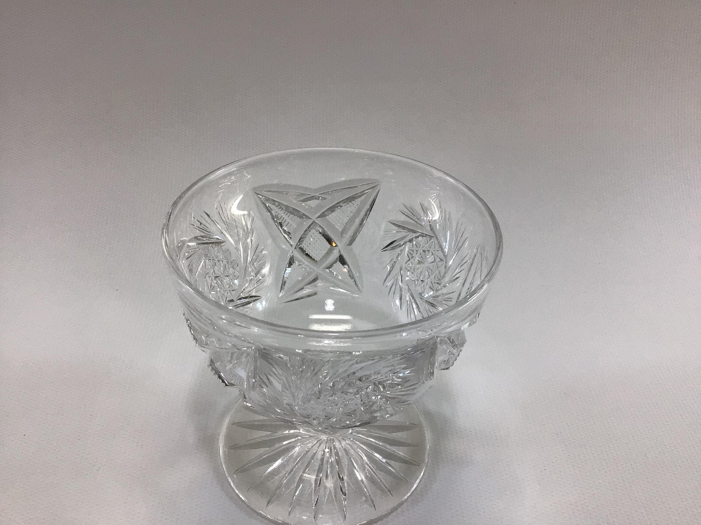 Pinwheel Fruit Dessert Cup Antique Cut Clear Crystal Replacement Stemware Piece