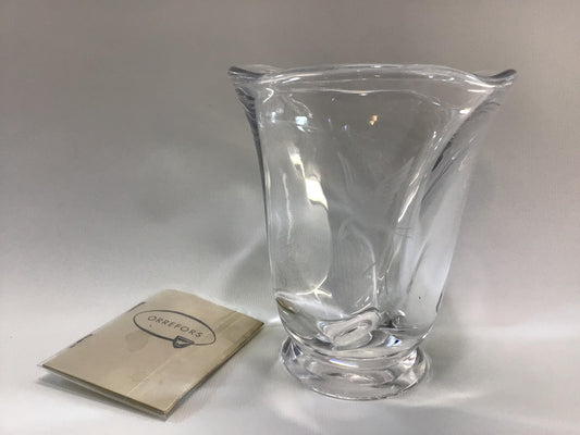 Orrefors Etched Phoenix 6" Lead Crystal Vase Vintage Made in Sweden Home Decor