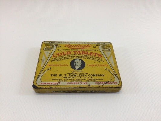 Advertising Tin Rawleigh's Cold Tablets Vintage Over the Counter Pharmacy Ephemera