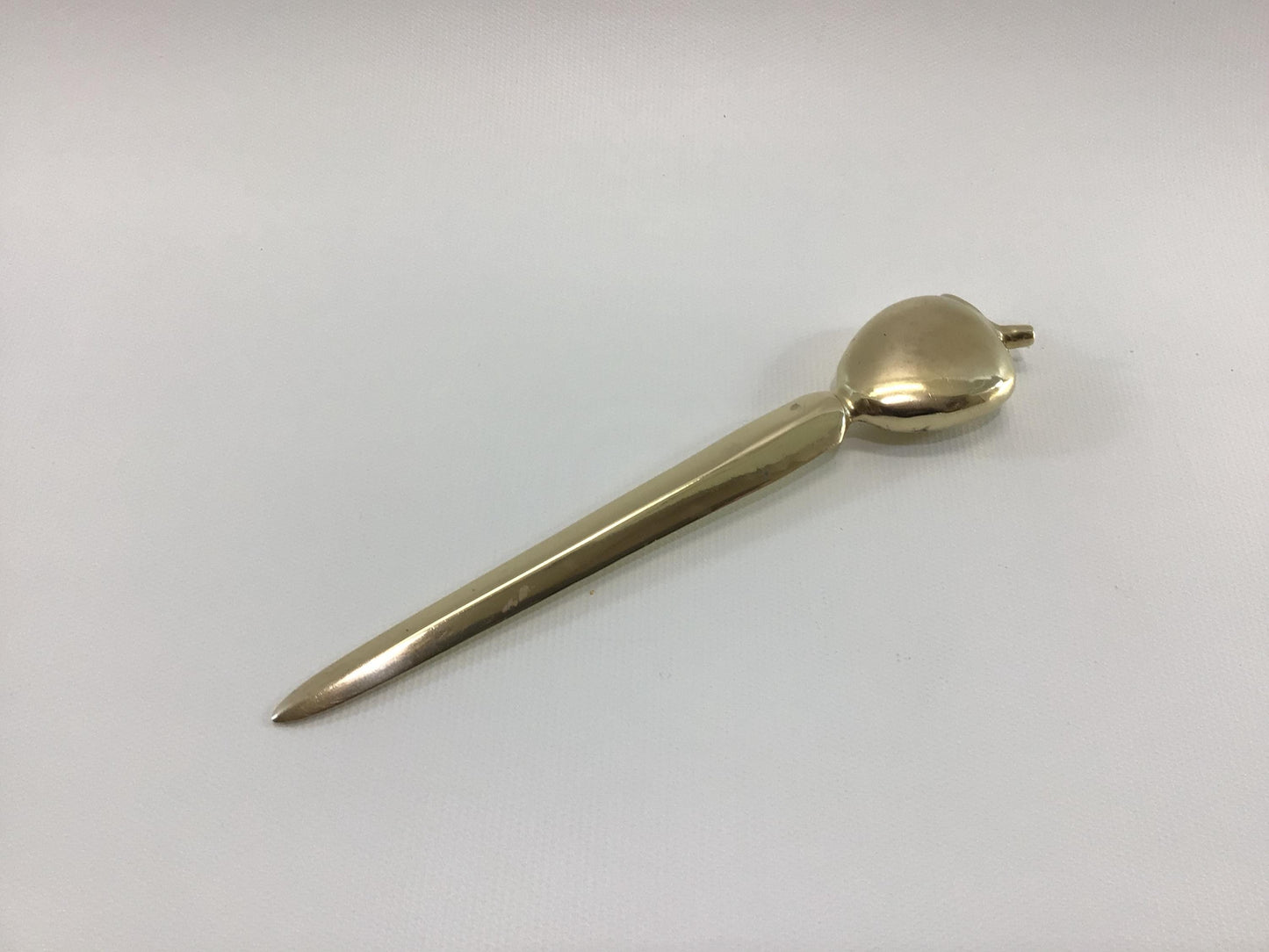 Brass 7" Apple Letter Opener Vintage Desk Accessory