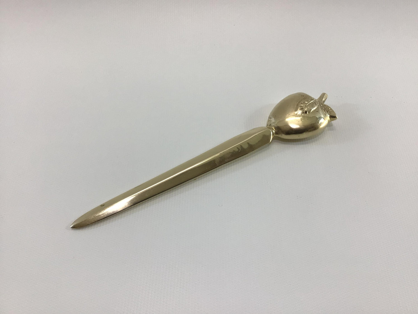 Brass 7" Apple Letter Opener Vintage Desk Accessory