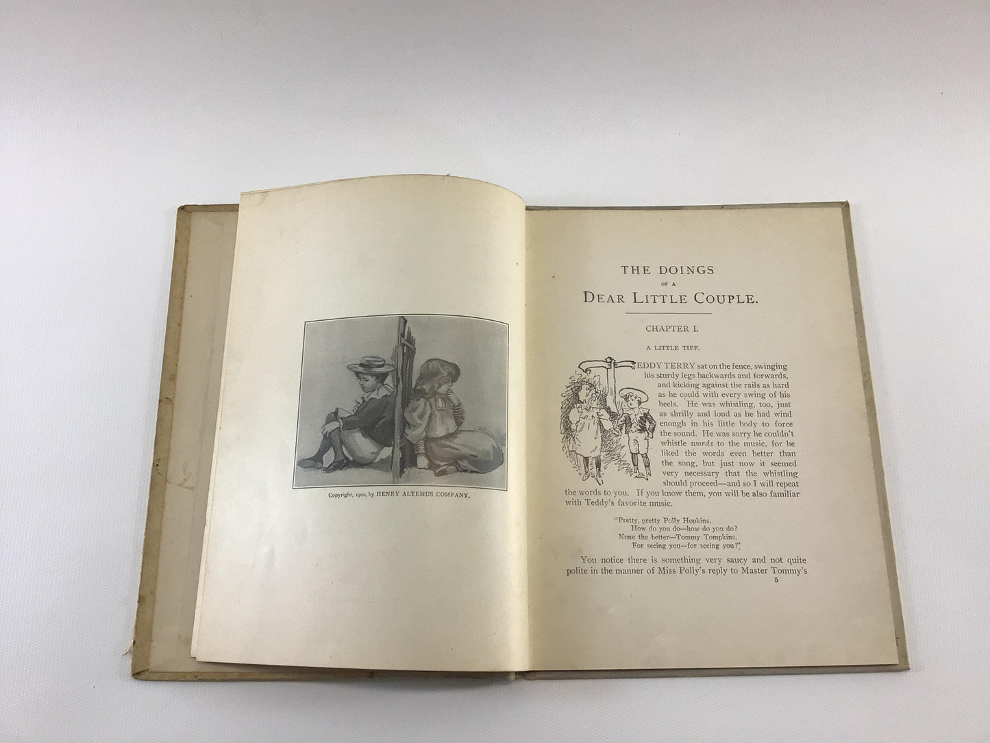 Antique Hardcover Children's Book The Doings of a Dear Little Couple Copyright 1900 by Mary D Brine