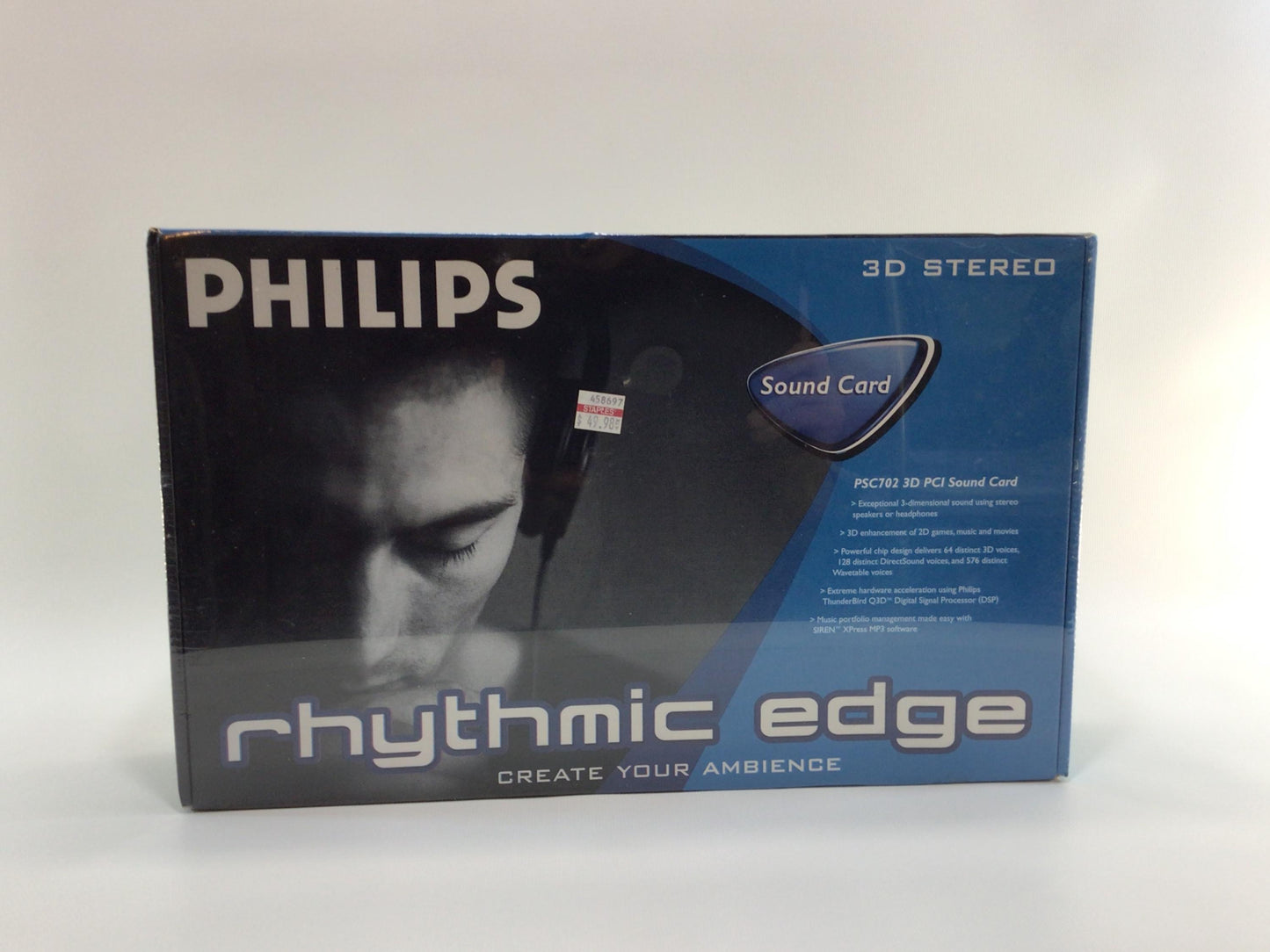 PCI Sound Card Phillips Rhythmic Edge PSC 702 3D Vintage White Computer Era Collectible Electronics Gadget