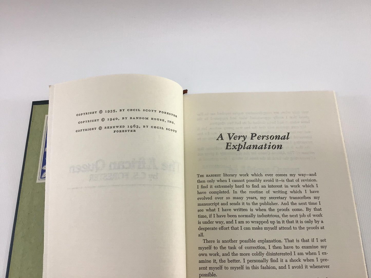 Vintage Hardcover Book Novel The African Queen 1963 Renewed Edition Cecil S Forester