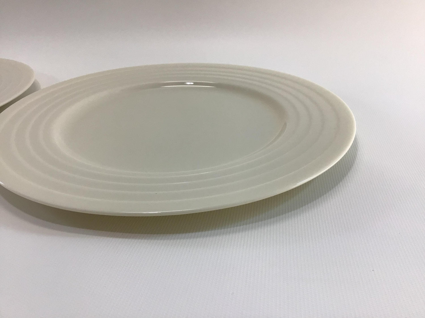 Lenox Terrace White China 10" Dinner Plates 2 Art Deco Era Dining Service Replacement Pieces