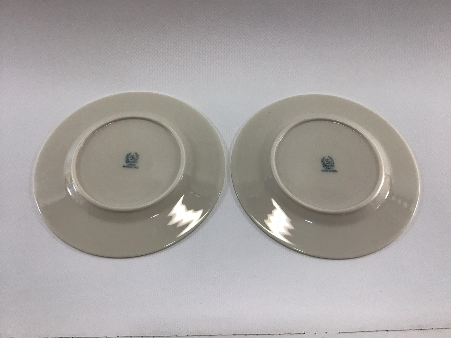 Lenox Terrace White China 6" Bread and Butter Plates 2 Art Deco Era Dining Service Replacement Pieces