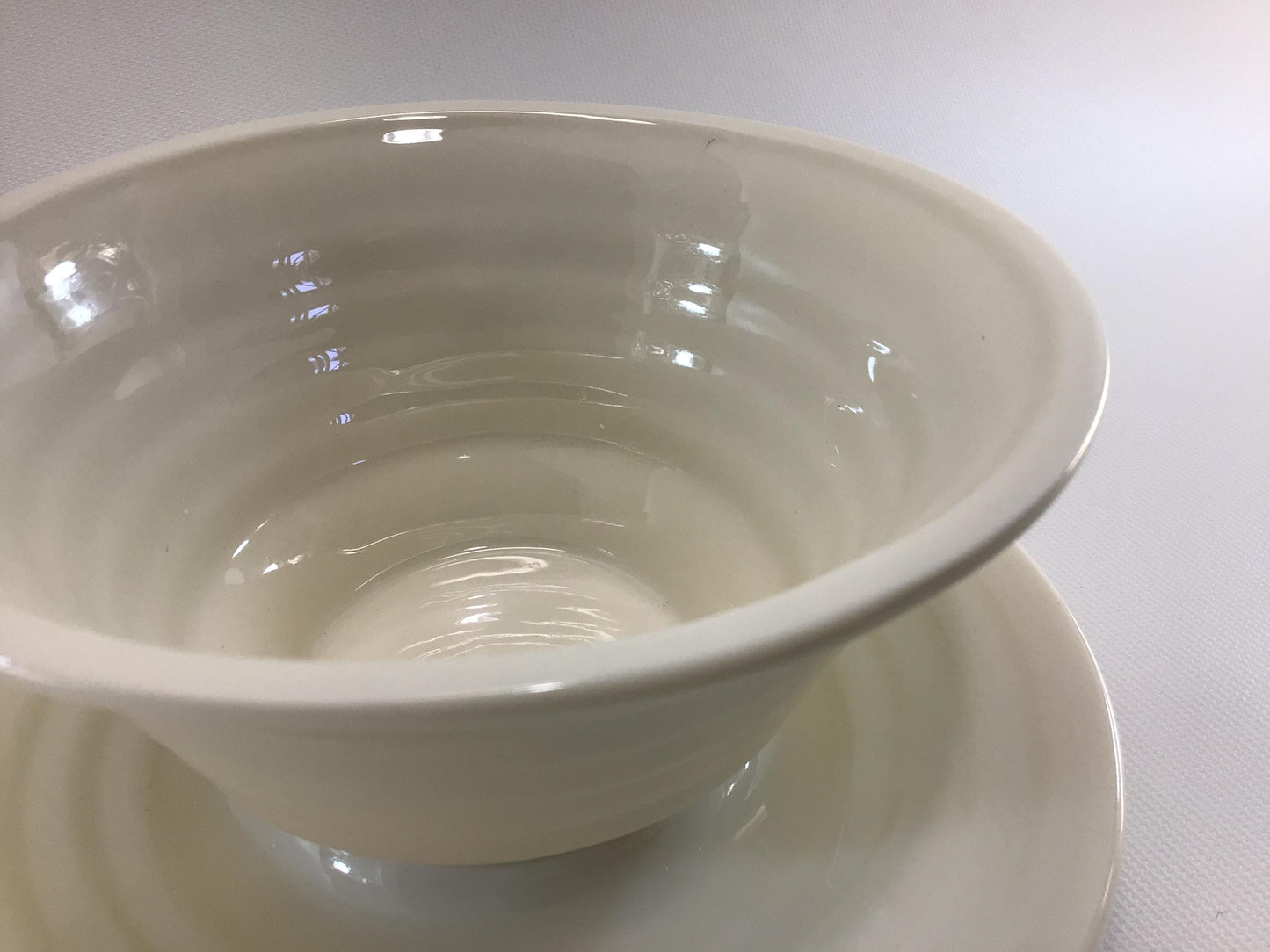 Lenox Terrace White China Gravy Boat with Attached Underplate Art Deco Era Dining Service Replacement Piece