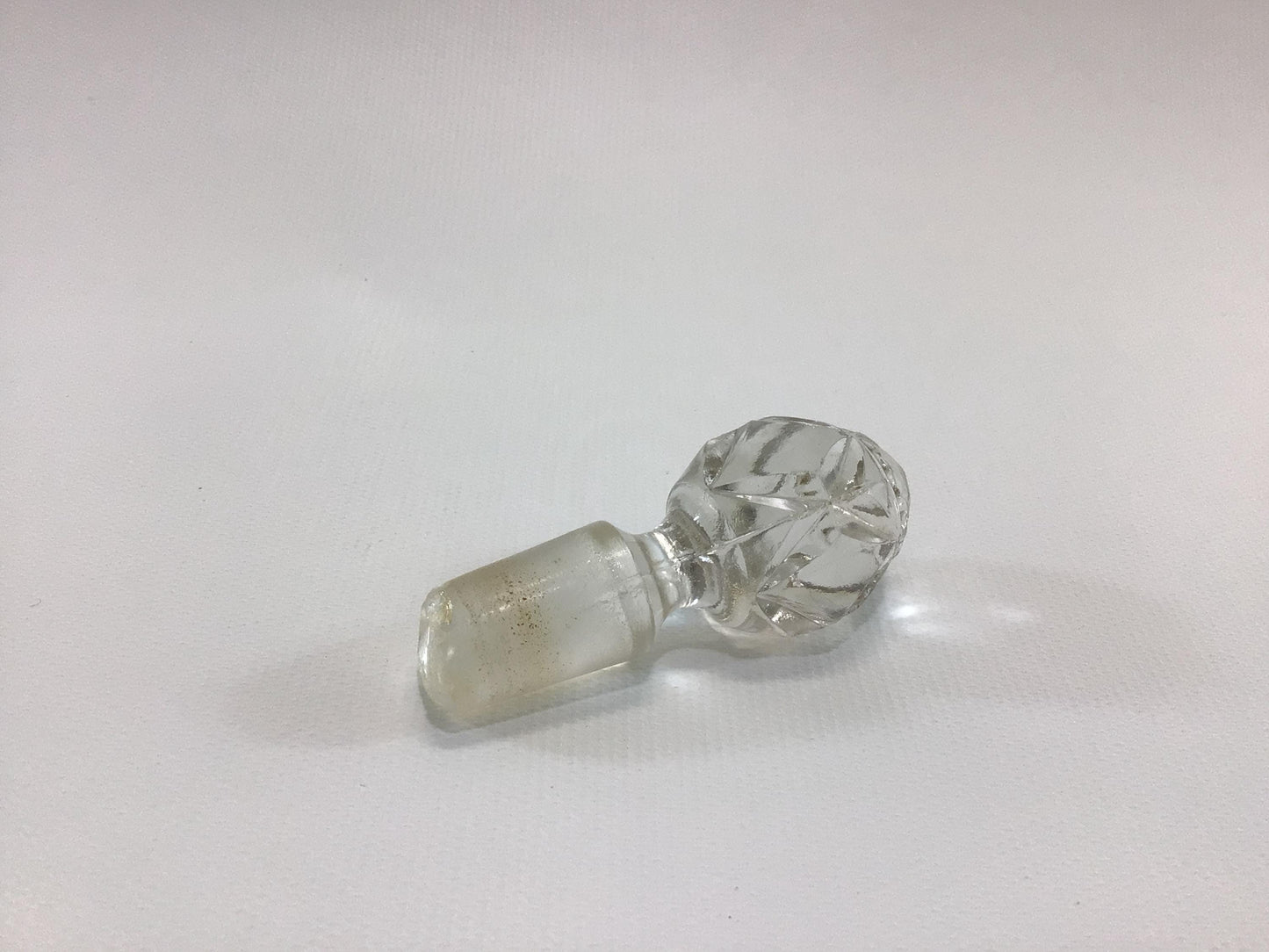 Antique Bottle Stopper Faceted Clear Glass Bulb Shape 17mm Replacement Part Decanter Cruet Perfume