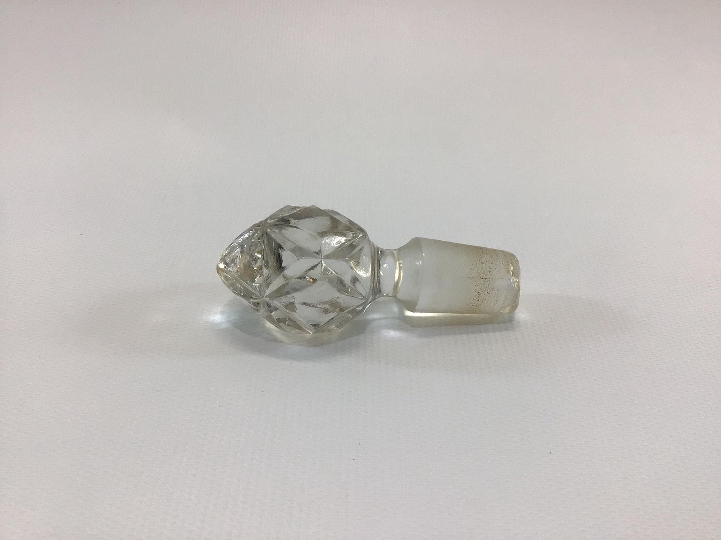 Antique Bottle Stopper Faceted Clear Glass Bulb Shape 17mm Replacement Part Decanter Cruet Perfume