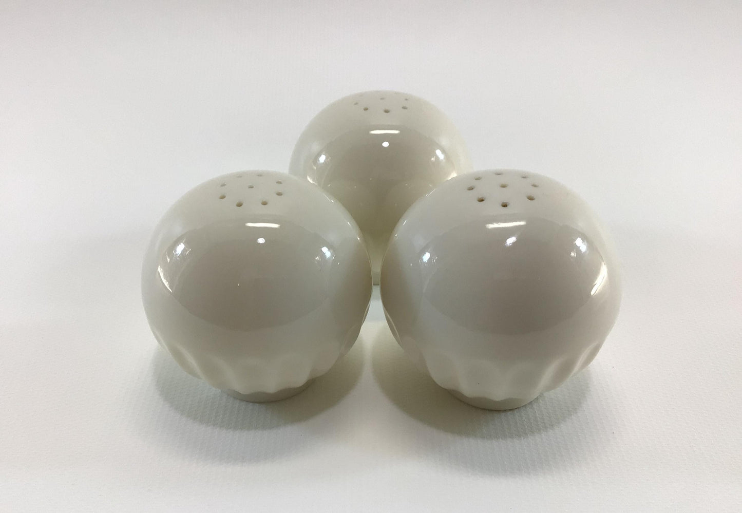 Lenox Terrace White China Salt and Pepper Shakers 3 Art Deco Era Dining Service Replacement Pieces