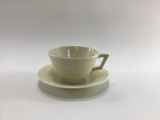 Lenox Terrace White China Flat Cup and Saucer Art Deco Era Dining Service Replacement Pieces