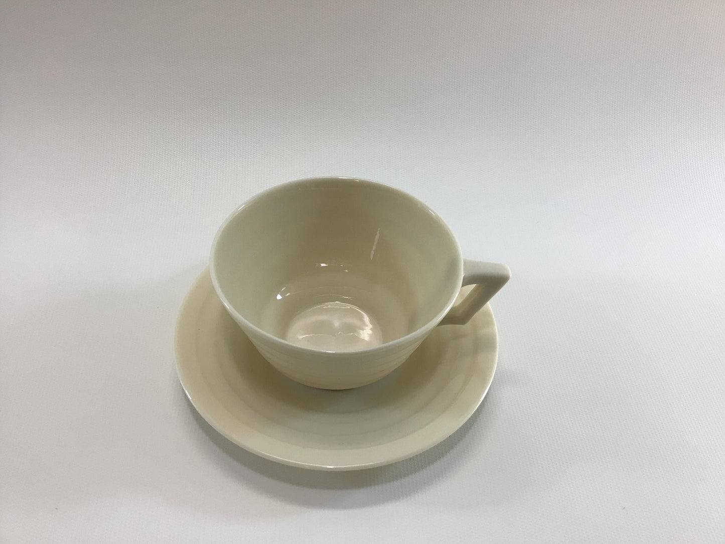 Lenox Terrace White China Flat Cup and Saucer Art Deco Era Dining Service Replacement Pieces