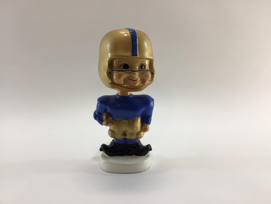 Nodder Bobblehead Vintage Ceramic Sports Collectible Blue Gold Uniform