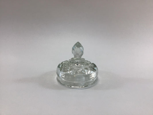 Condiment Jar Lid 2" Clear Pressed Glass Vintage Replacement Part