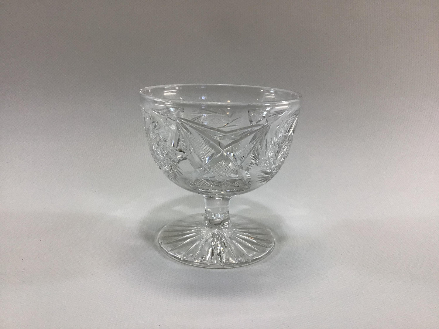 Pinwheel Fruit Dessert Cup Antique Cut Clear Crystal Replacement Stemware Piece