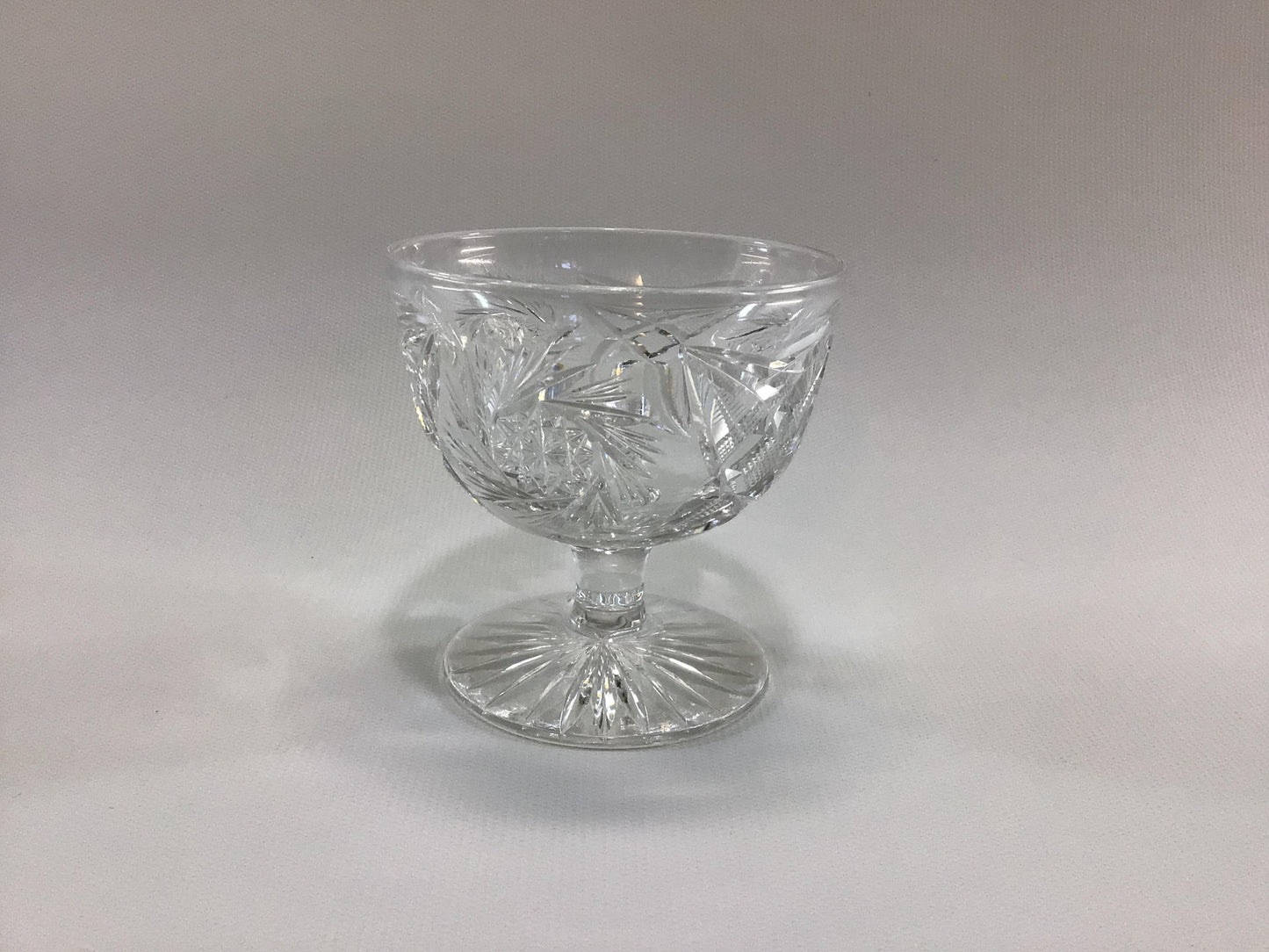 Pinwheel Fruit Dessert Cup Antique Cut Clear Crystal Replacement Stemware Piece