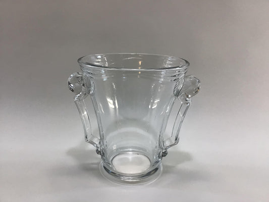 Ice Bucket Clear Pressed Glass Art Deco Vintage Barware Home Decor