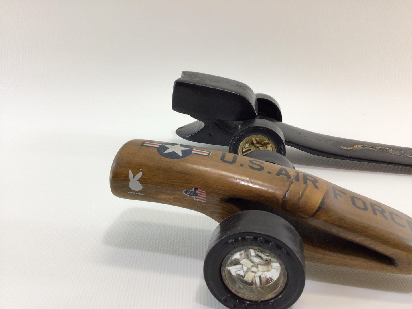 Pinewood Derby Modern Fantasy Race Cars Vintage Handcrafted Wooden Toy JPS US Air Force Top Fuel Dragster and Partial Black Cobra Dragster