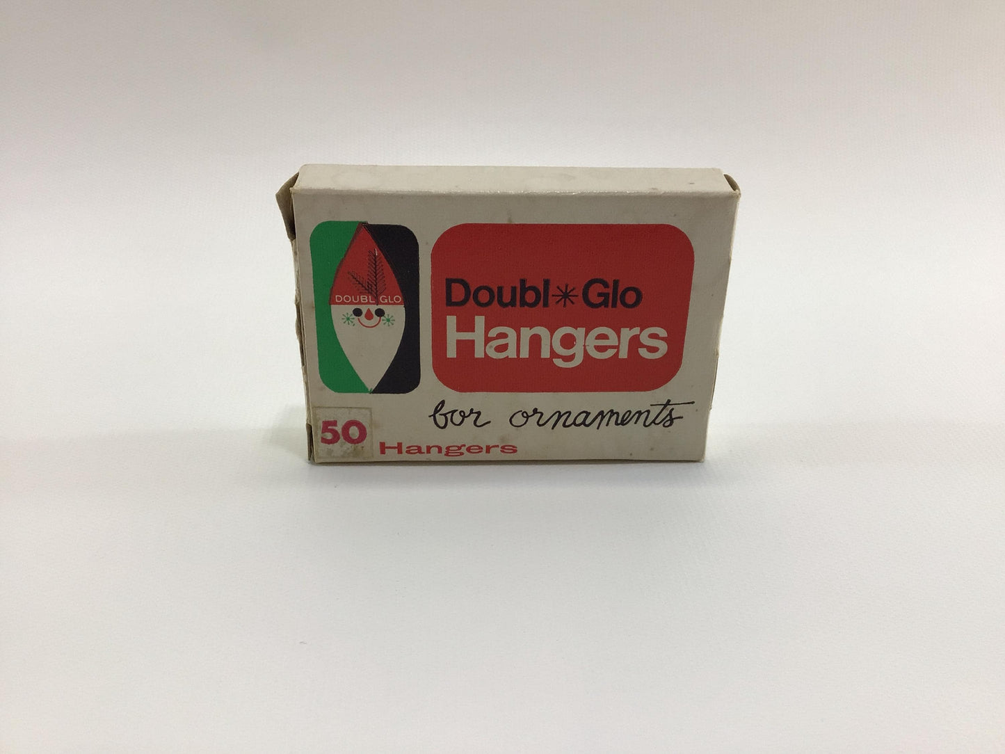 Christmas Tree Ornament Hangers Box Doubl*Glo 50 Count - Empty Box Only Vintage Holiday Graphic Illustrations Ephemera