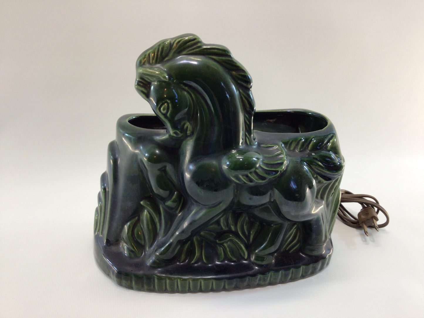 Green Pegasus TV Table Lamp Mid Century Ceramic Retro Home Decor