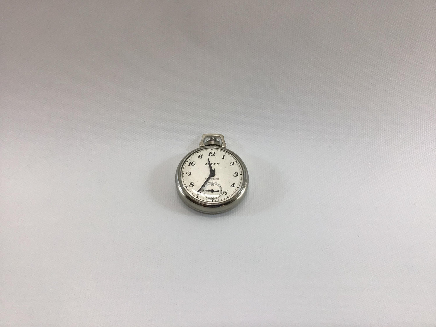 Abbey Compensated Pocket Watch with Second Hand Vintage Mechanical Wind Dime Store Dollar Watch - Working Condition