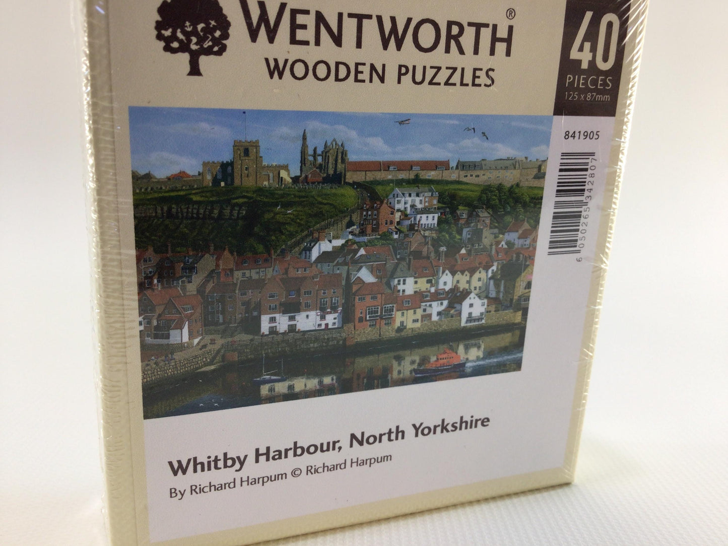 Wentworth 40 Piece Mini Wooden Jigsaw Puzzle Whitby Harbour Yorkshire Vintage Made in Great Britain