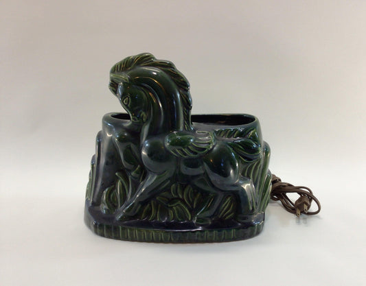 Green Pegasus TV Table Lamp Mid Century Ceramic Retro Home Decor