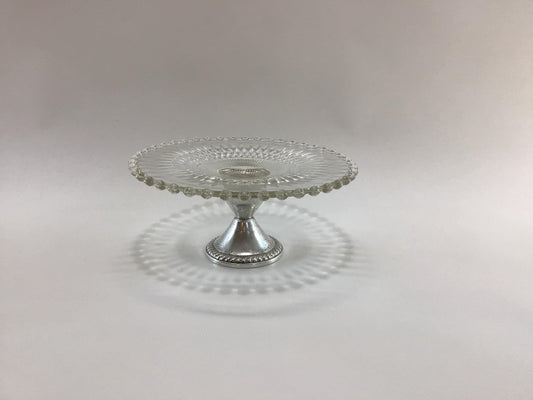 Six Inch Cake Plate Crystal Weighted Sterling Duchin Creation Vintage Entertaining Home Decor