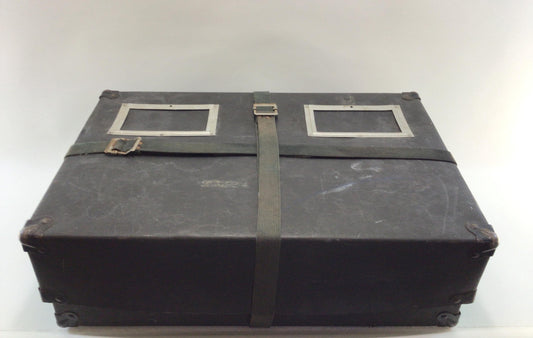 Postal 20" Strapped Shipping Container Black Heavy Cardboard Construction Vintage Storage Home Decor