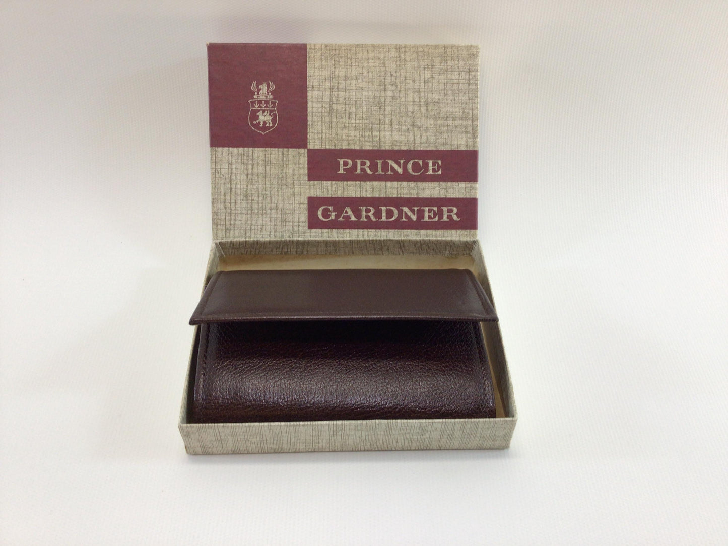 Leather Tri-fold Billfold Wallet Vintage Prince Gardner in Box