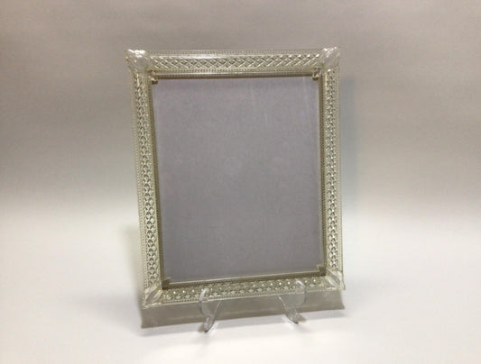 Art Deco Clear Lucite Diamond Pattern Picture Frame Vintage Wall Decor