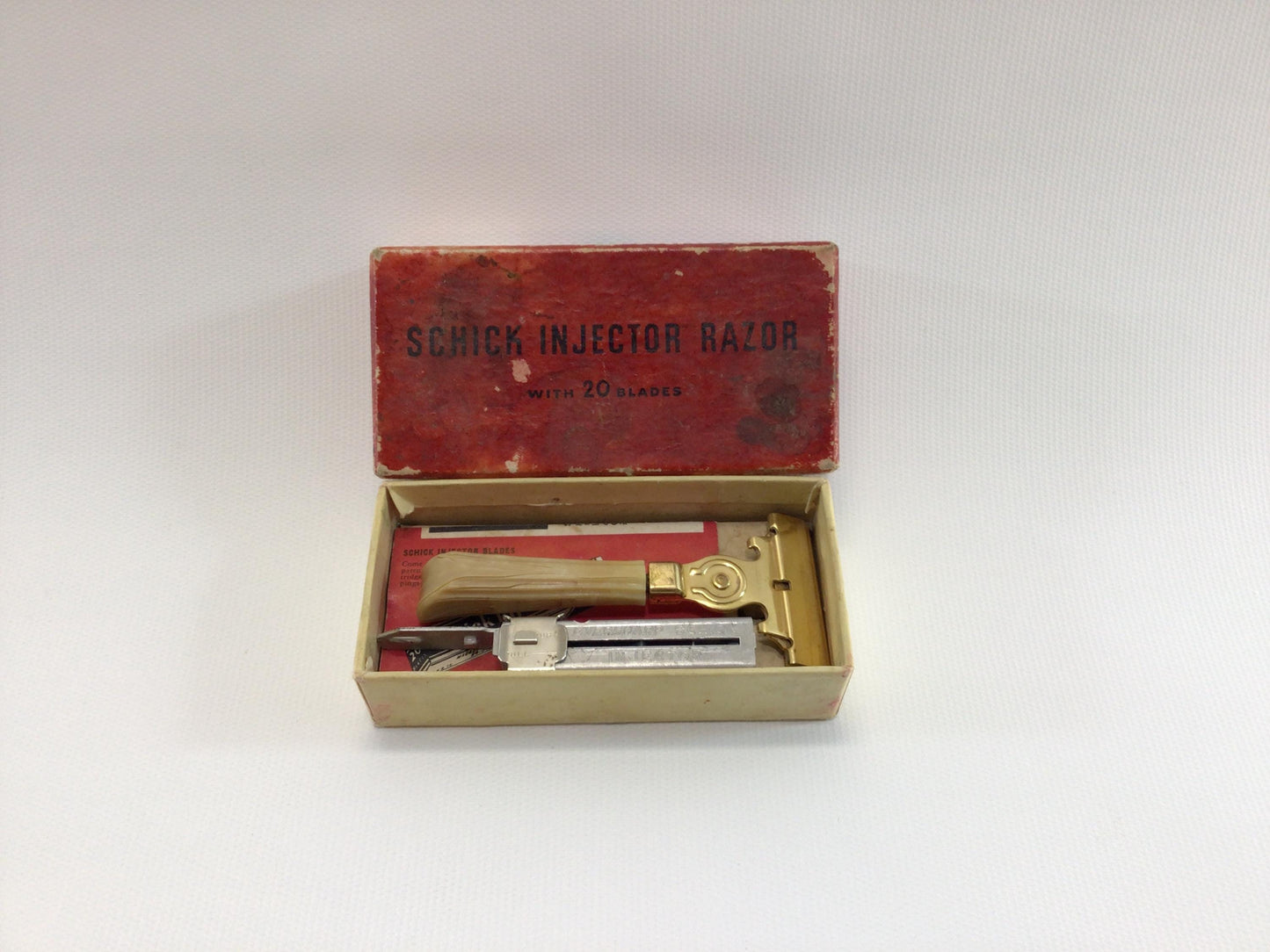 Schick Injector Razor Butterscotch Bakelite Handle Mid Century 1940's Shaving Collectible