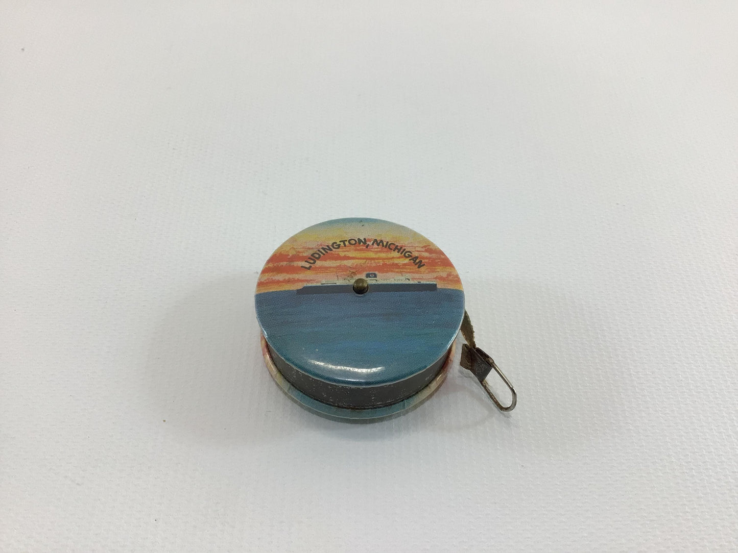 Celluloid Souvenir Tape Measure Vintage Sewing Notion Ludington Michigan Steamliner Cruise Ship