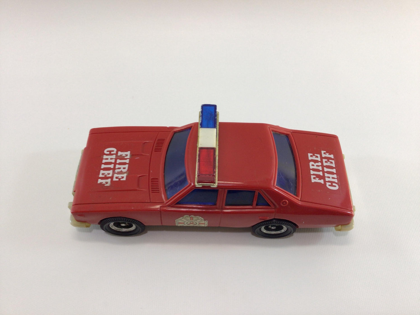 ARCO Fire Chief Car Vintage Hard Plastic Friction Toy Made in Hong Kong