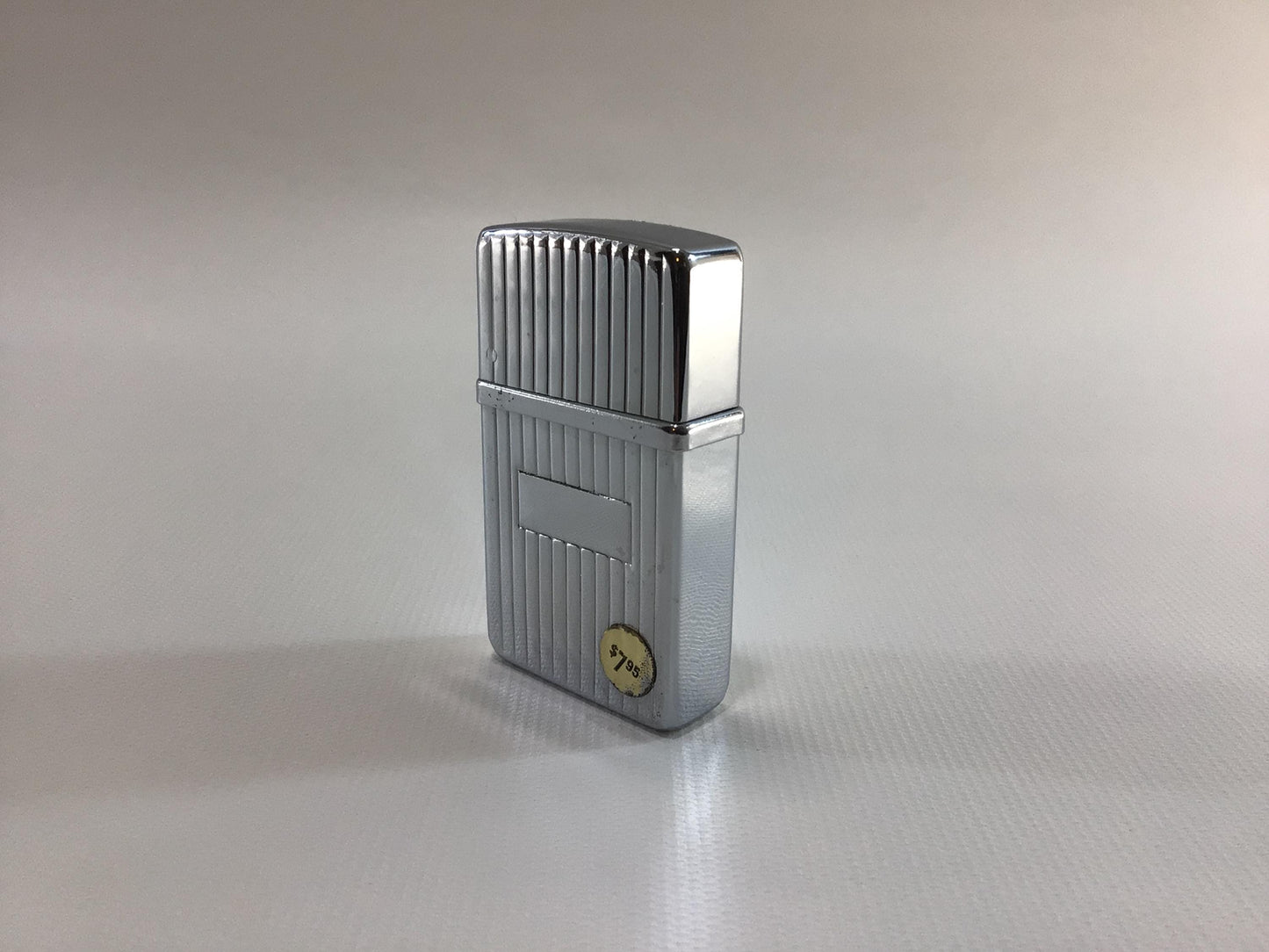 Nimrod Pipe Lighter Polished Chrome Pinstripe Case Vintage Quality Made in USA