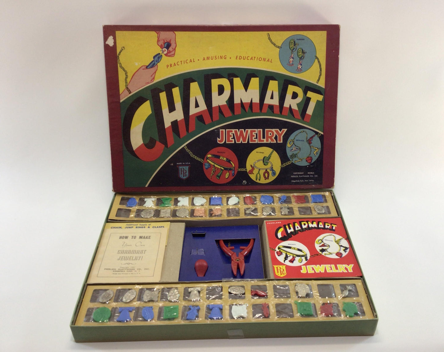 Toy Jewelry Making Kit Vintage 1952 CHAMART Peerless Playthings New Jersey