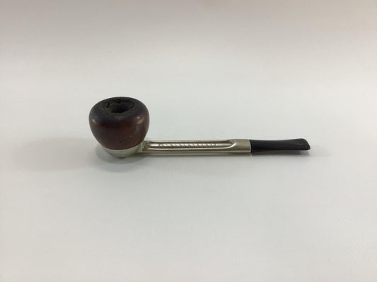 Falcon Straight Stem with Smooth Apple Bowl Aluminum Smoking Pipe