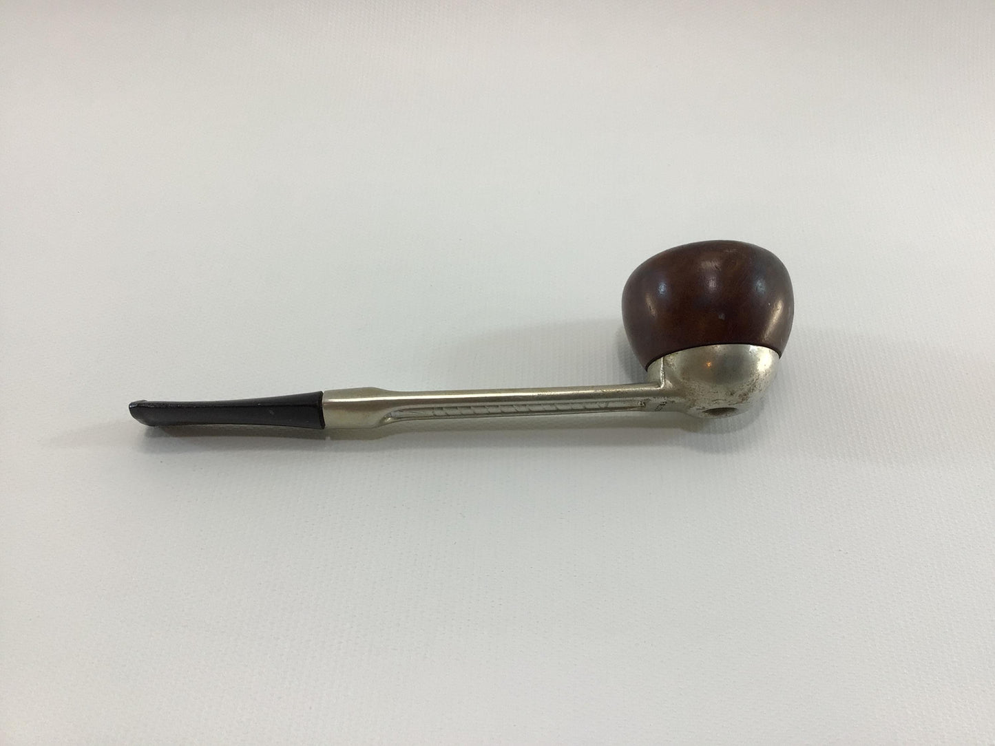 Falcon Straight Stem with Smooth Apple Bowl Aluminum Smoking Pipe