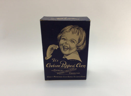 Cretors Popped Corn Box Vintage 1930s General Store Advertising Ephemera Decor