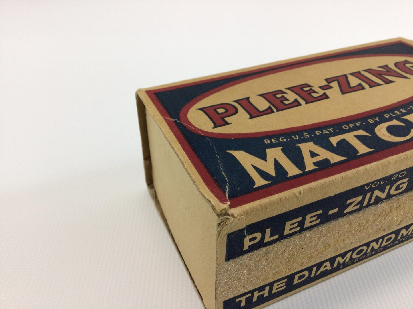 PLEE-ZING Diamond Safety Matches Box Vintage General Store Country Kitchen Advertising Ephemera