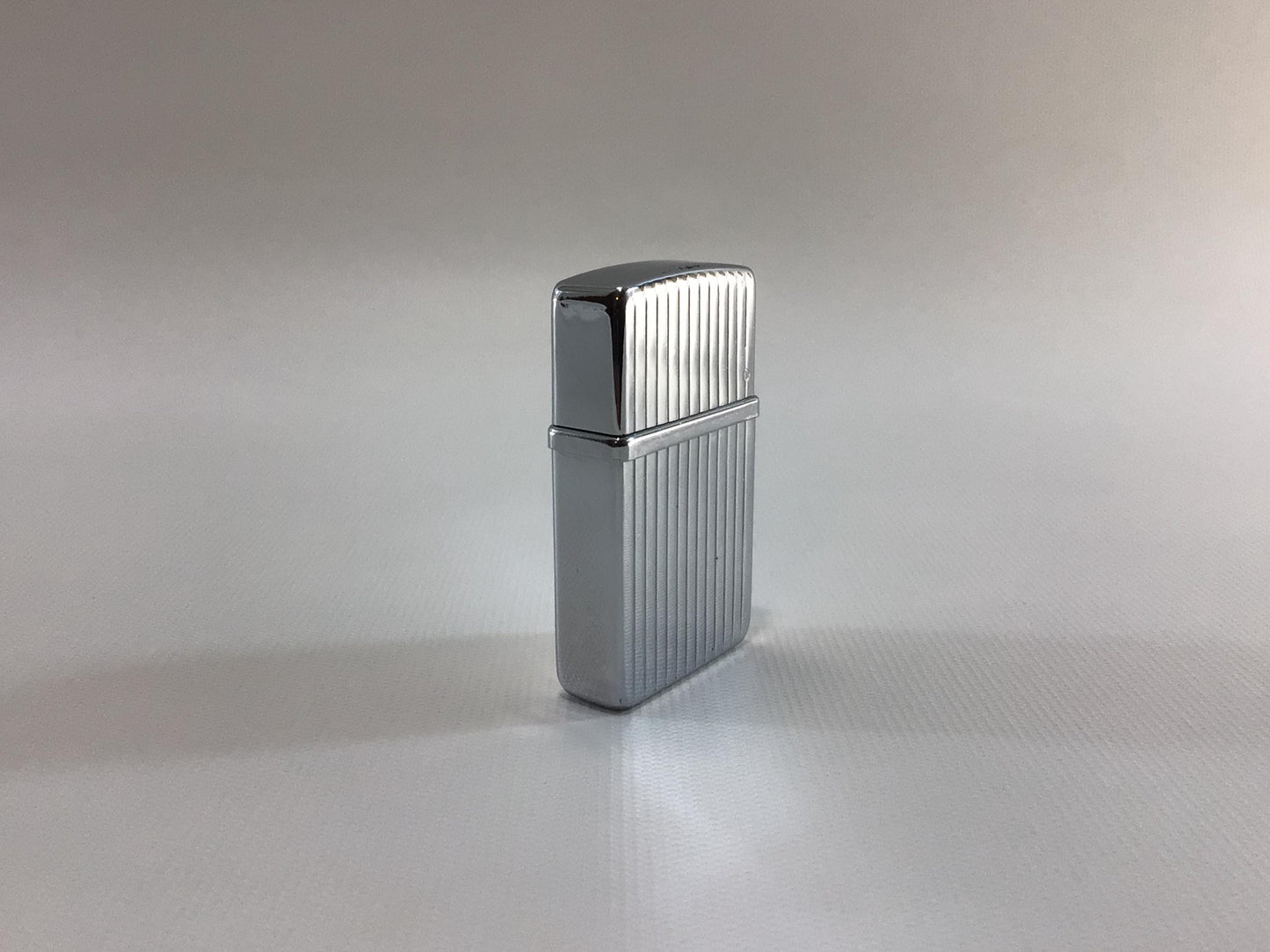 Nimrod Pipe Lighter Polished Chrome Pinstripe Case Vintage Quality Made in USA