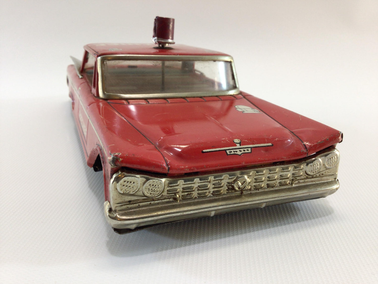 Yonezawa Buick Fire Chief Car Tin Lithograph Friction Vintage Made in Japan Toy