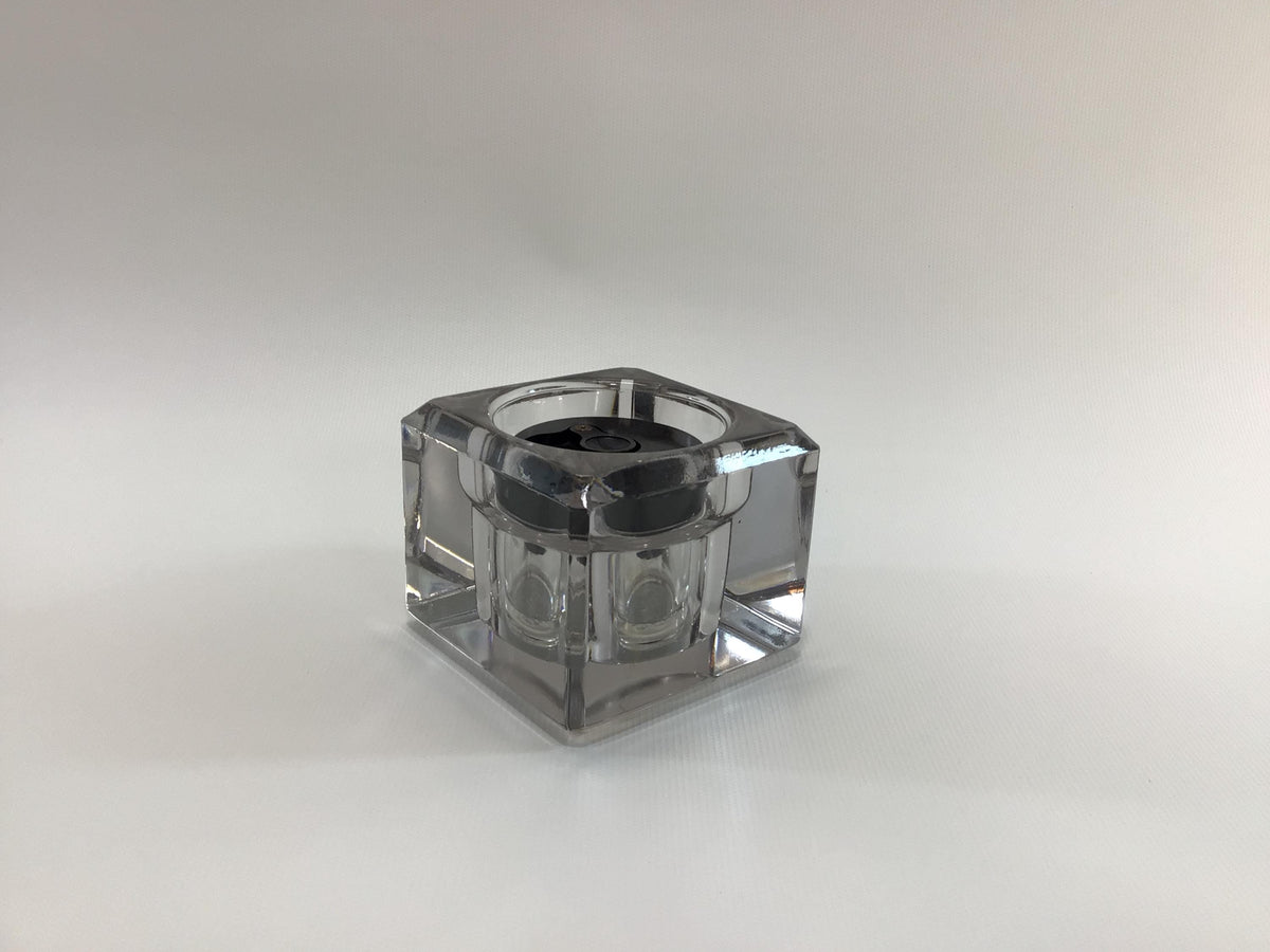 Vintage Lead Crystal Dip Pen Inkwell with Bakelite Closing Cap