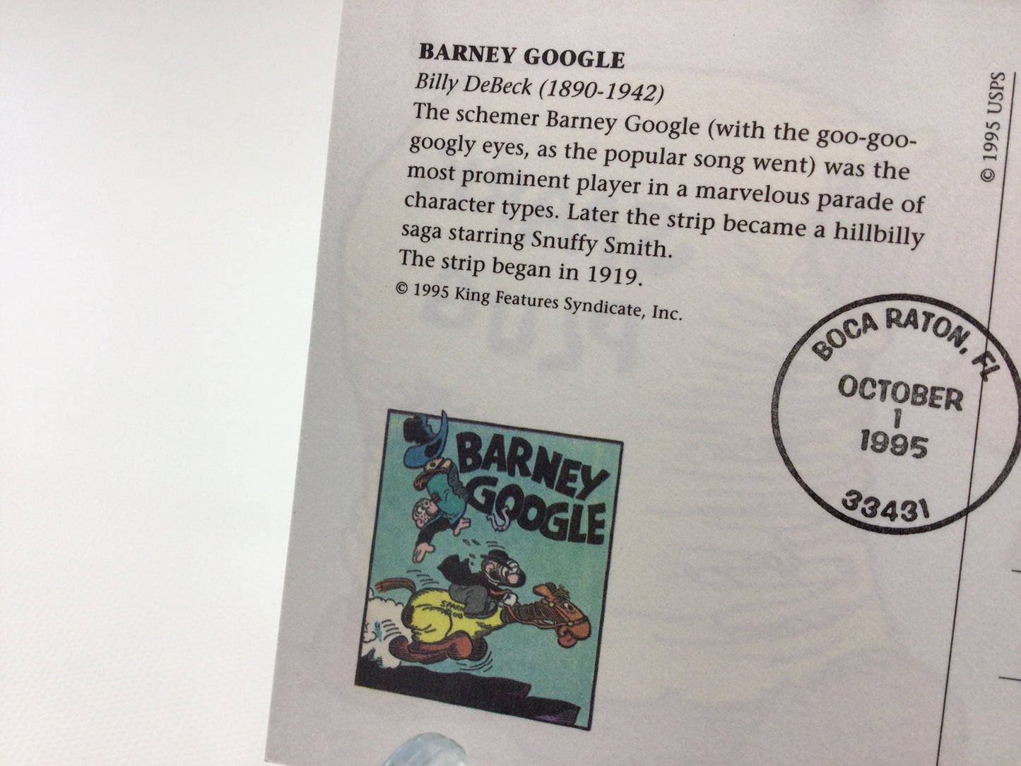 Cartoon Humor Postcard Barney Google and Spark Plug Comic Strip Characters Vintage Ephemera