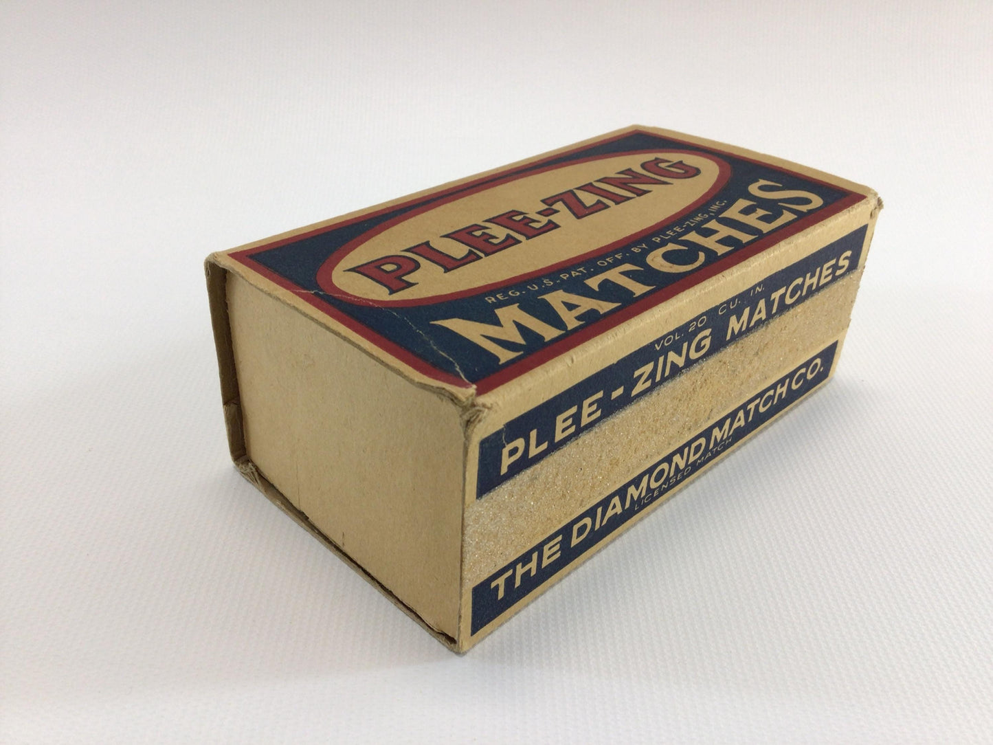 PLEE-ZING Diamond Safety Matches Box Vintage General Store Country Kitchen Advertising Ephemera