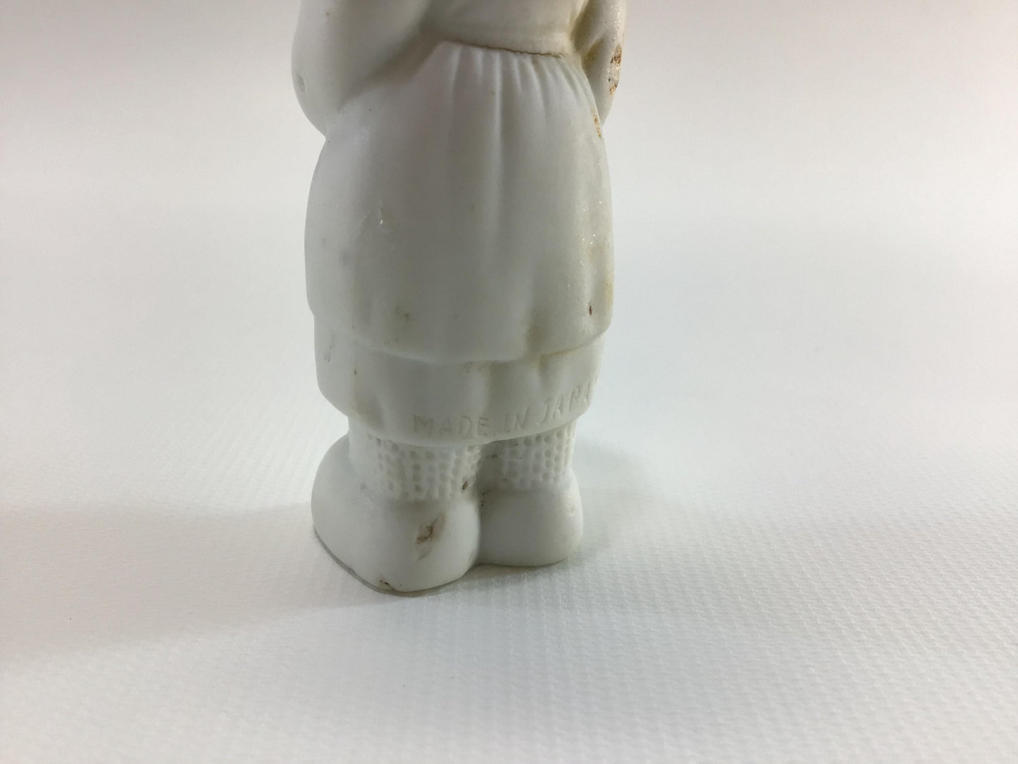 Bisque Ceramic Girl with Puppy 1930s Vintage Miniature Toy Frozen Charlotte Style Doll Made in Japan