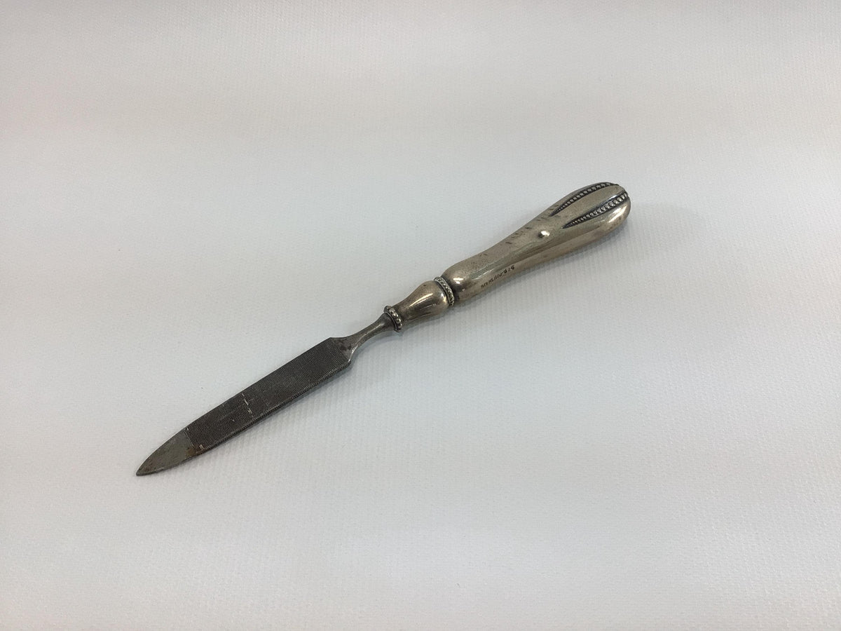 Manicure File Monogram Sterling Silver Handle Victorian Collectible Antique Vanity Decor