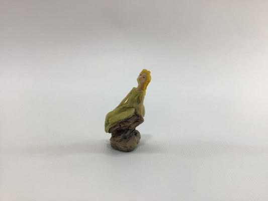 Hand Painted Miniature Fairy in Green Dress Vintage 1980s L Pagett Figurine Made in Scotland